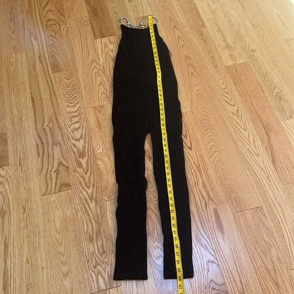 New ! Zara M/L rhinestone strappy ribbed stretchy jumpsuit. - Picture 9 of 16